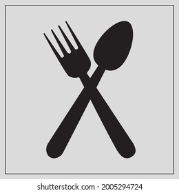 Ladle and fork logo or icon vector illustration