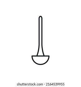 Ladle front simple line vector icon.