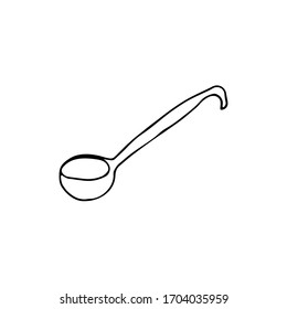 Ladle hand-drawn doodle. Vector background for web, banners, textiles.