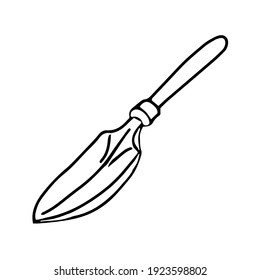 Ladle with a handle. Doodle style. Vector image of an isolated element for design.