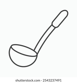 Ladle icon in black outlined and solid.