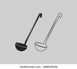 ladle icon design. Symbol of cooking utensils. ladle vector illustration symbol icon clipart on white isolated background.