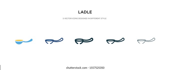 ladle icon in different style vector illustration. two colored and black ladle vector icons designed in filled, outline, line and stroke style can be used for web, mobile, ui
