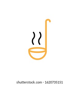 Ladle icon. Line and two colour design template