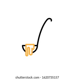 Ladle icon. Line and two colour design template