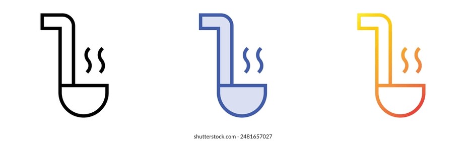 ladle icon. Linear, Blue Fill and Gradient Style Design Isolated On White Background