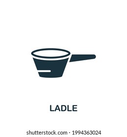 Ladle icon. Monochrome simple element from sauna collection. Creative Ladle icon for web design, templates, infographics and more