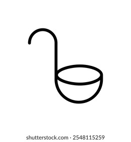 Ladle icon Outline set in black and white color