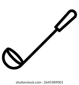 ladle icon in outline style. Line art