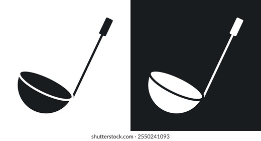 Ladle icon pack in black color.