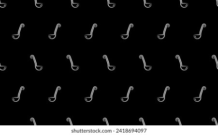 Ladle Icon Seamless Pattern, Ladle Spoon, Kitchen Utensil Icon Vector Art Illustration
