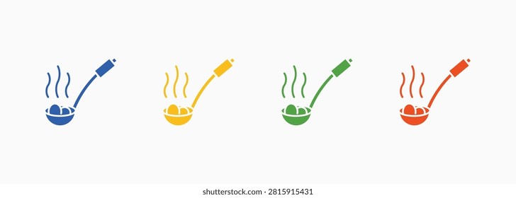 Ladle Icon Set Color Multiple Style Collection Illustration