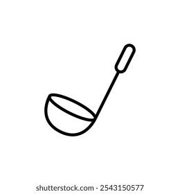 Ladle icon set. outlined and solid filled versions.