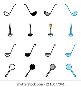 ladle icon set vector design template in white background