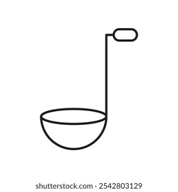 Ladle icon simple black line style.