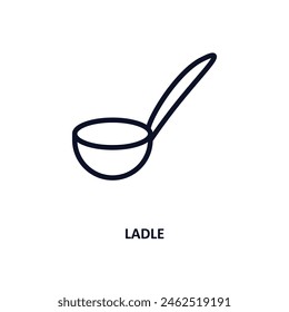 ladle icon. Thin line ladle icon from kitchen collection. Outline vector isolated on white background. Editable ladle symbol can be used web and mobile