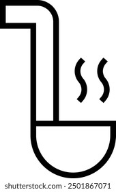Pfannensymbol. Dünnes lineares Design einzeln auf weißem Hintergrund