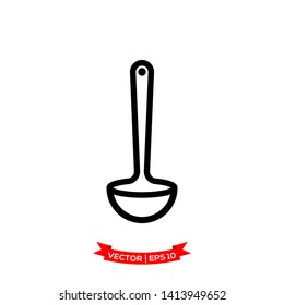 ladle icon in trendy flat style, soup ladle vector icon, kitchen utensil icon  