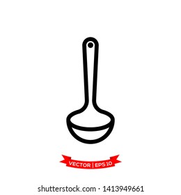 ladle icon in trendy flat style, soup ladle vector icon, kitchen utensil icon  