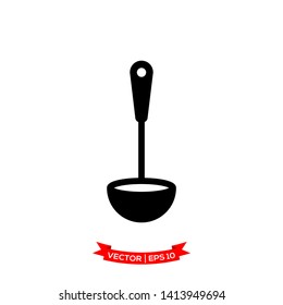 ladle icon in trendy flat style, soup ladle vector icon, kitchen utensil icon  