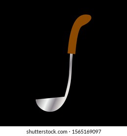 ladle icon in trendy flat style, soup ladle vector icon with black background