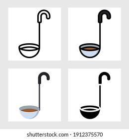 ladle icon vector design in filled, thin line, outline and flat style.