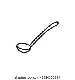 Ladle icon Vector flat thin line illustration