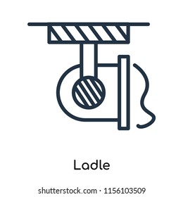 Ladle icon vector isolated on white background, Ladle transparent sign , thin symbols or lined elements in outline style