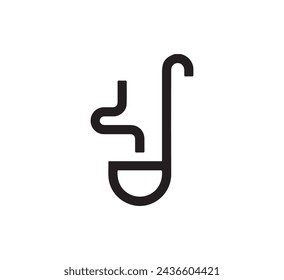 Pfannensymbolvektor. Lineares Style-Zeichen für mobiles Konzept und Webdesign. Pfannensymboldarstellung. Pixelvektorgrafik - Vektor.