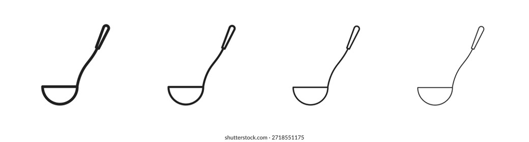 Pfannensymbole, Reihe von linearen Symbolen. Schwarze lineare Palmensymbole