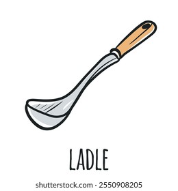 Ladle Isolated Vector Hand Drawn