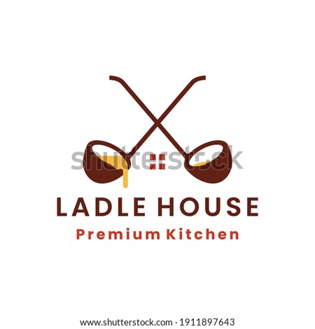 ladle kitchen cocking food house logo vector icon illustration
