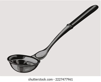 Ladle, Kitchen Utensil, Chef, Cook, Cooking Illustration Vector Cartoon Drawing