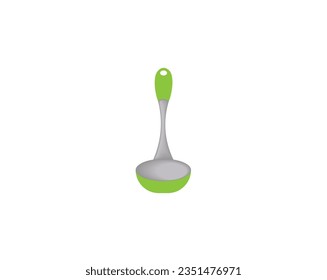Ladle, una gran cuchara vertiginosa con una manecilla larga. Ilustración del vector