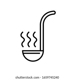 Ladle line icon, concept sign, outline vector illustration, linear symbol.