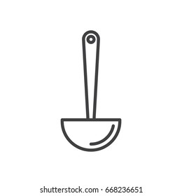 Ladle line icon, outline vector sign, linear style pictogram isolated on white. Symbol, logo illustration. Editable stroke. Pixel perfect graphics
