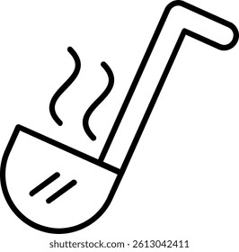Ladle Line Vector Icon Design