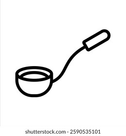 Ladle Line Vector Illustration On White Background.