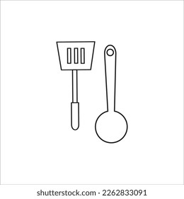 ladle line vector new icon