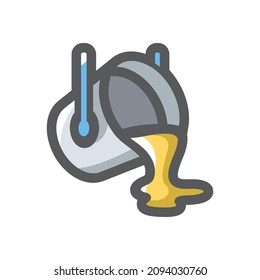 Ladle melting steel Vector icon Cartoon illustration.