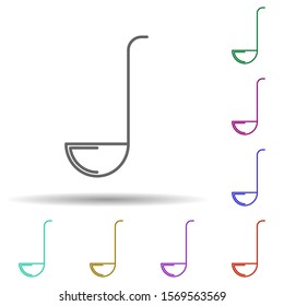 Ladle multi color icon. Simple thin line, outline vector of web icons for ui and ux, website or mobile application