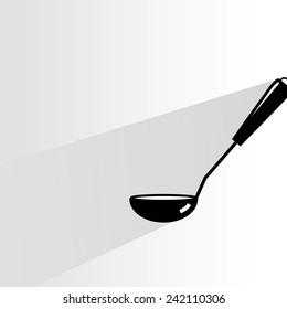 ladle on white background, flat and shadow theme