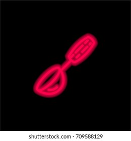 Ladle red glowing neon ui ux icon. Glowing sign logo vector