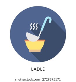 Cucharón Redondeado Icono De Color Plano, Mini Ilustración Relacionada Con La Comida, Gastronomía. Uso Para El Concepto Moderno, Ui, Web Ux Y Desarrollo De App.