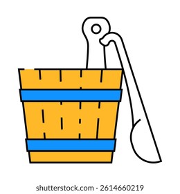 ladle sauna line icon vector. ladle sauna sign. isolated symbol illustration