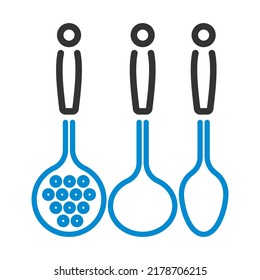 Ladle Set Icon. Editable Bold Outline With Color Fill Design. Vector Illustration.