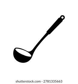 Ladle silhouette vector flat design on white background.
