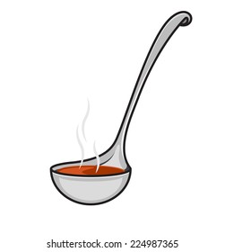 Ladle with soup