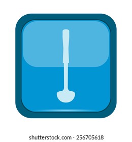 Ladle soup icon on a blue button