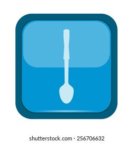 Ladle soup icon on a blue button
